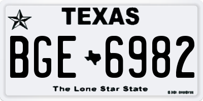 TX license plate BGE6982