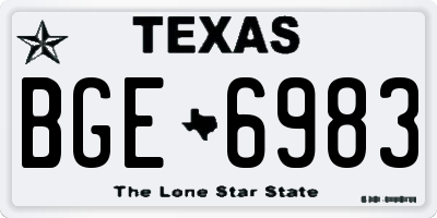 TX license plate BGE6983