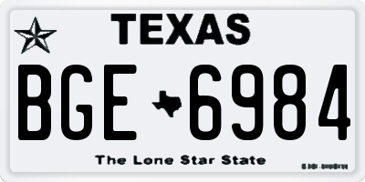 TX license plate BGE6984