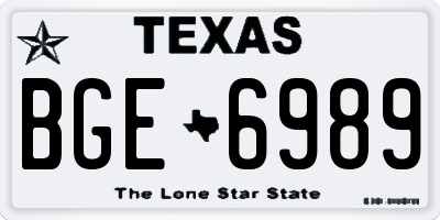 TX license plate BGE6989