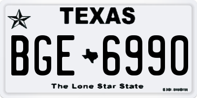 TX license plate BGE6990