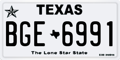 TX license plate BGE6991