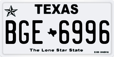 TX license plate BGE6996