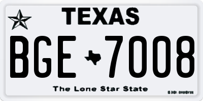 TX license plate BGE7008