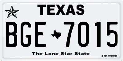 TX license plate BGE7015
