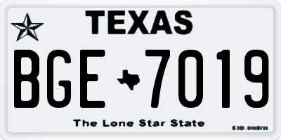 TX license plate BGE7019