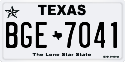 TX license plate BGE7041