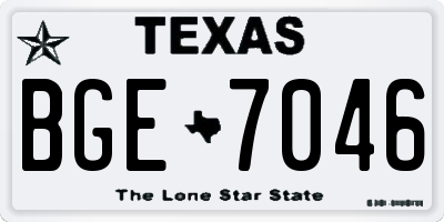 TX license plate BGE7046