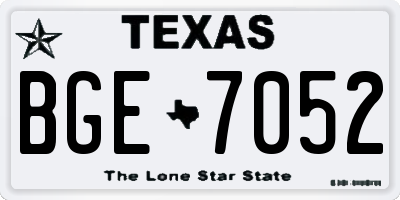 TX license plate BGE7052