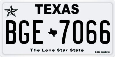 TX license plate BGE7066