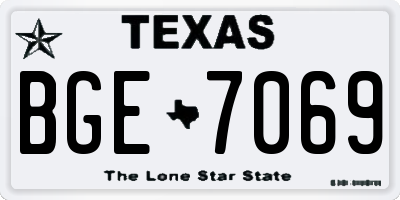 TX license plate BGE7069