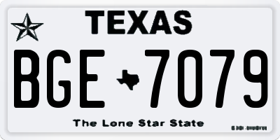TX license plate BGE7079