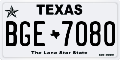 TX license plate BGE7080