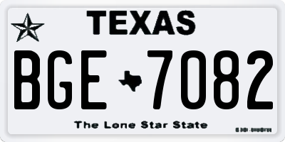 TX license plate BGE7082