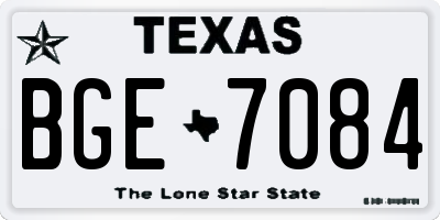 TX license plate BGE7084