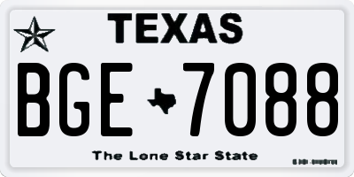 TX license plate BGE7088