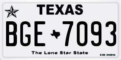 TX license plate BGE7093