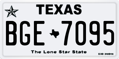 TX license plate BGE7095