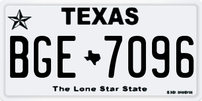 TX license plate BGE7096