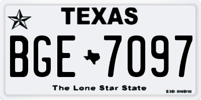 TX license plate BGE7097