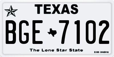 TX license plate BGE7102