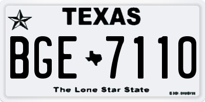 TX license plate BGE7110