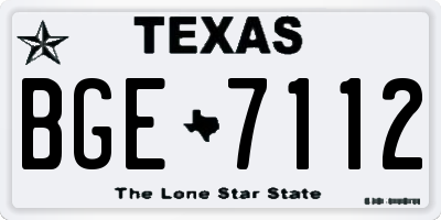 TX license plate BGE7112