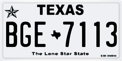 TX license plate BGE7113