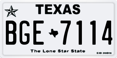 TX license plate BGE7114