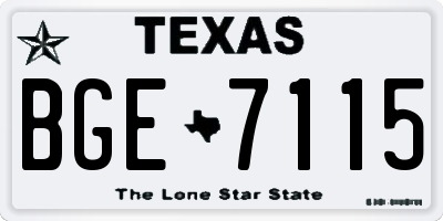 TX license plate BGE7115