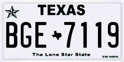 TX license plate BGE7119