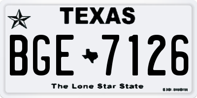 TX license plate BGE7126