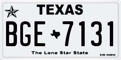 TX license plate BGE7131