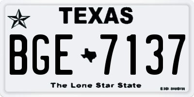 TX license plate BGE7137