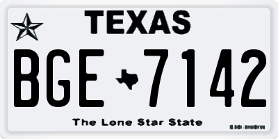 TX license plate BGE7142