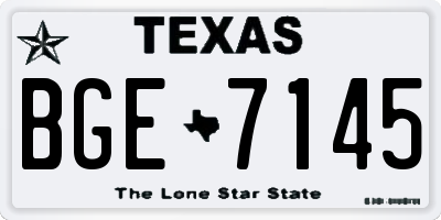 TX license plate BGE7145