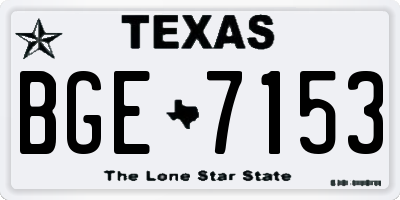 TX license plate BGE7153