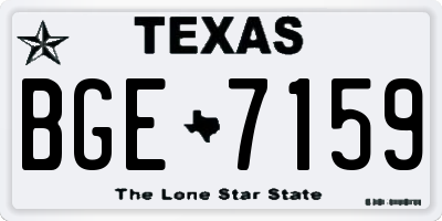 TX license plate BGE7159