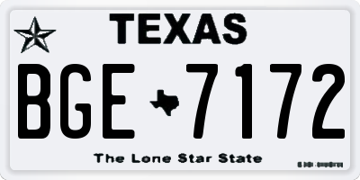 TX license plate BGE7172