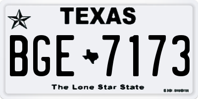 TX license plate BGE7173