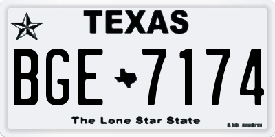 TX license plate BGE7174