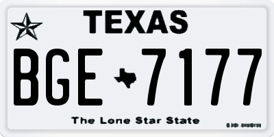 TX license plate BGE7177