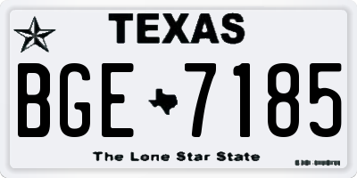 TX license plate BGE7185