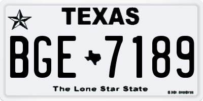TX license plate BGE7189