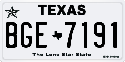 TX license plate BGE7191