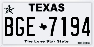 TX license plate BGE7194