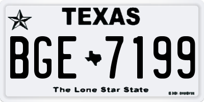 TX license plate BGE7199