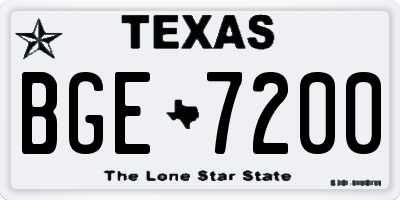 TX license plate BGE7200