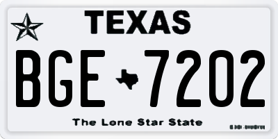 TX license plate BGE7202