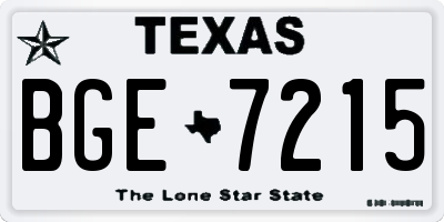 TX license plate BGE7215